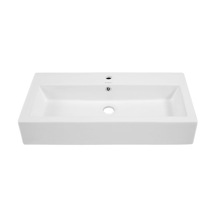 Swiss Madison Voltaire Ceramic Rectangular Vessel Bathroom Sink with